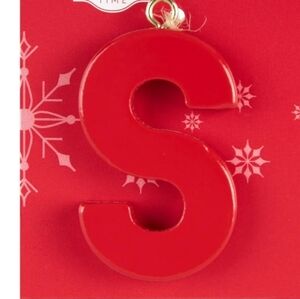 Holiday Time "S" Wood Ornament or Package, Mantle, Tree, Table Decor New